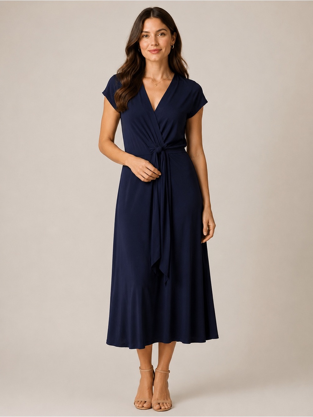 Michael Kors Women’s Navy Blue Short Sleeve Maxi Dress Size Small